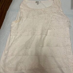 Women's Dressbarn Creme Lace Blouse Size 1X